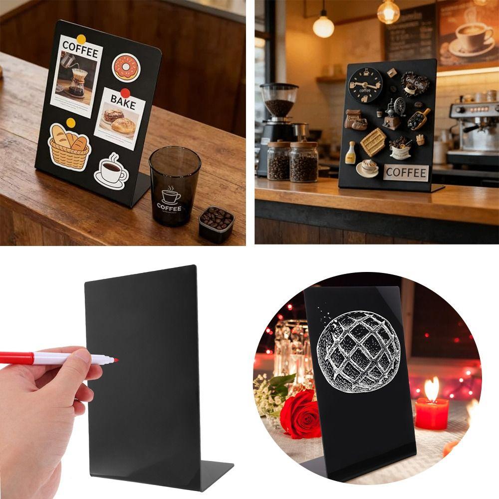 L-Shaped Magnetic Board Vertical Stand Desktop Board DIY Design Metal Memo Board Office