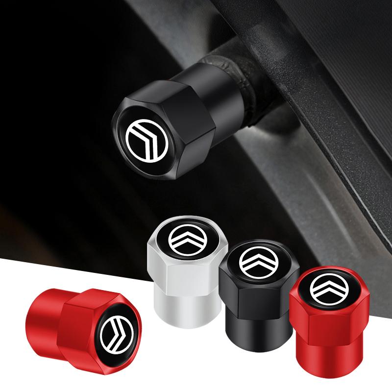 4Pcs Alloy Car Valve Cap Wheel Valves Dust Cover Tire Accessories For Citroen e-C3 e-C4 X C5X C3 C4 Cactus Picasso C-Crosser C6