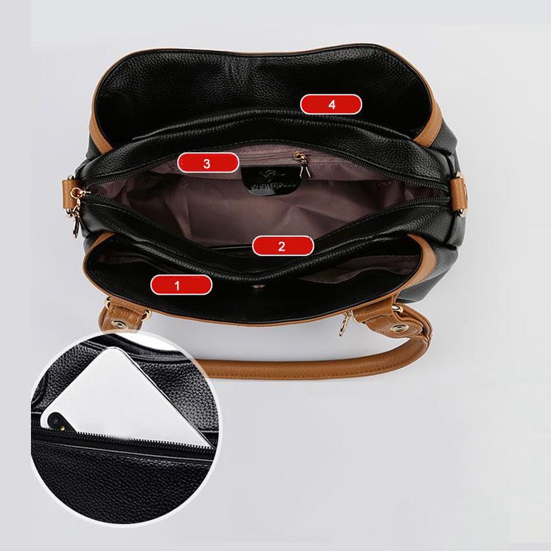 Fashion Women Bags Luxury Totes Bag Cowhide Leather Shoulder Handbags Lady's Bag Large Capacity Shopper Handbag