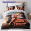Naruto Cute Pose Bedding Set Anime Duvet Cover Polyester Soft Bed Linen Set -QJY