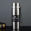 Stainless Steel Solar Thermos Cup with Lanyard - Large Capacity, Portable, Insulated for Outdoor Sports and Car Use