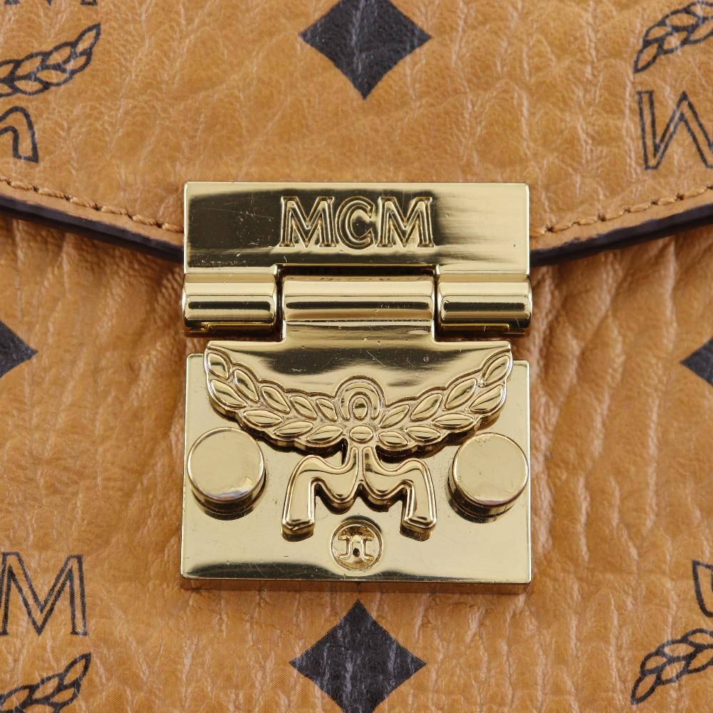 MCM Tracy Medium Shoulder Bag MYZ 28AME05 CO001 Vicetos 2-way Clutch Brown PVC/leather Women Used