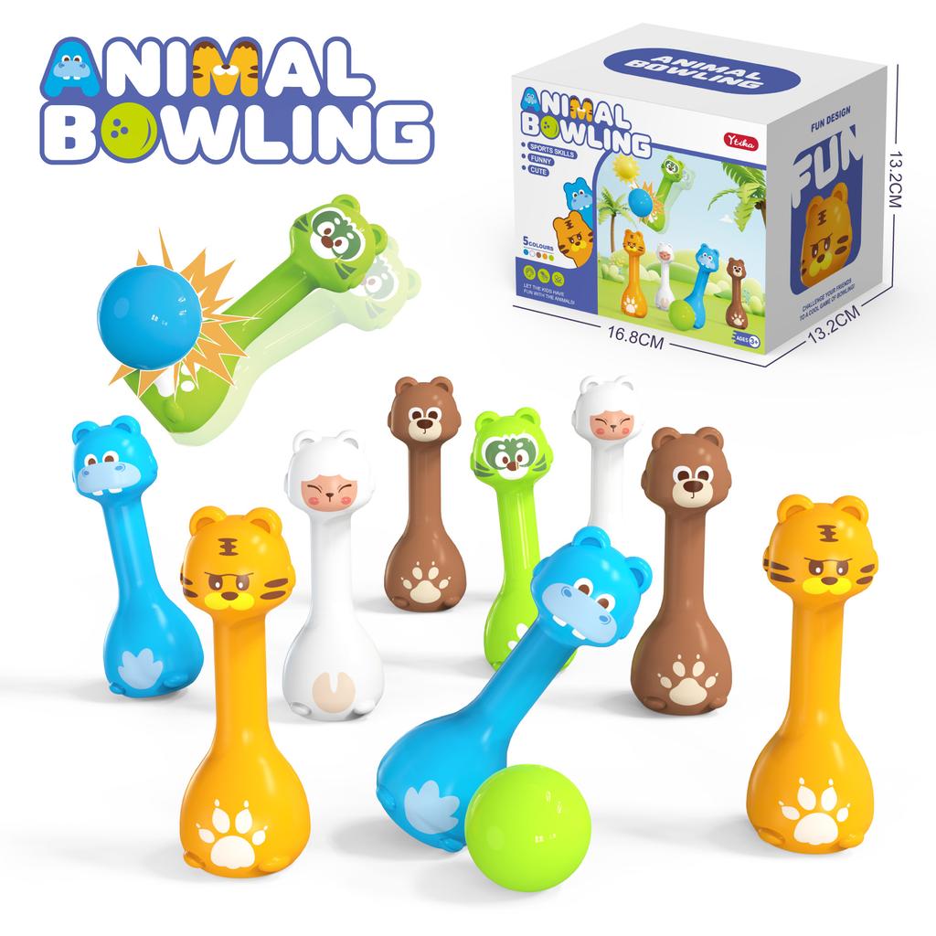 Non-Toxic Bowling Children'S Ball Games Toys Animal Styles Parent-Child Interaction Educational Toys Indoor And Outdoor Entertainment