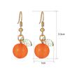 Fashion Creative Design Sweet Kumquat Orange Fruit Earrings For Women