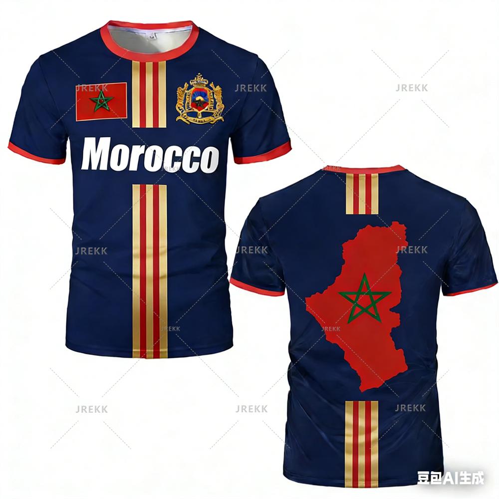 2026Morocco Football Jersey Football T Shirts New Design Trendy ShortUniforms Moroccan Flag Tees FamilyMatching