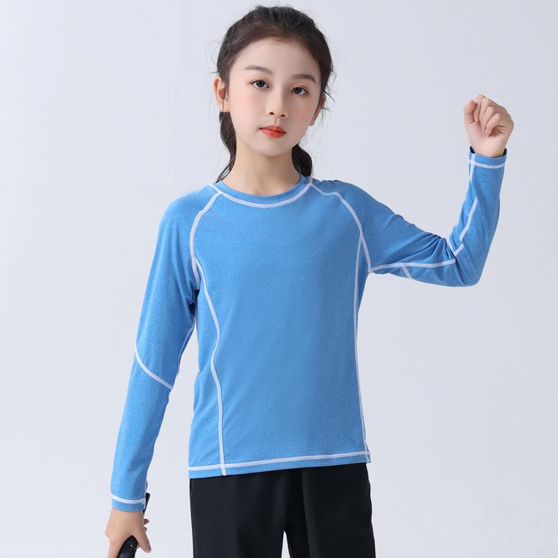 Children's Quick-Dry Long Sleeve Sports T-Shirt for Boys & Girls - Perfect for Basketball, Running, & Yoga