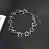 Five Pointed Stars Charm Bracelet Vintage Silver Color Pentagram Chain Bracelets For Women