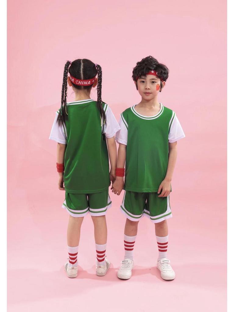 Two-Piece Girls' Basketball and Jump Rope Sports Uniform Set