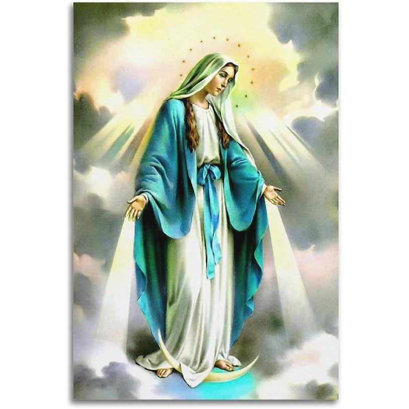 Vintage Poster Virgin Mary Oil Painting Religious Art Canvas Painting Poster Poster Decorative Painting Canvas Wall Posters And Art Picture Print