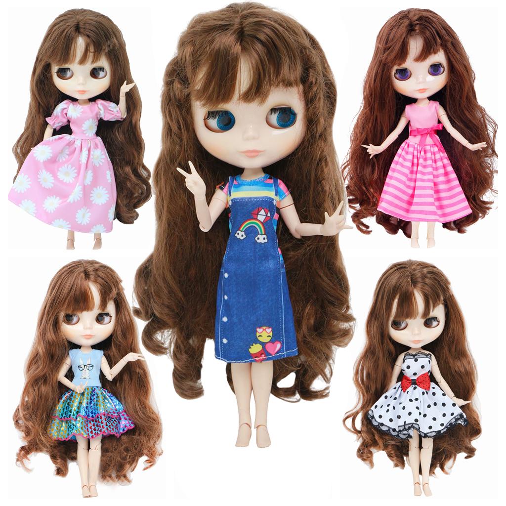 5 sad oblečení pro panenky pro panenku Blythe Nářadí Roztomilé ležérní mini šaty Kalhoty Halenky Oblečení pro panenku 1/6 11,5 palcová Roztomilá dárková sada Hračka pro dívky