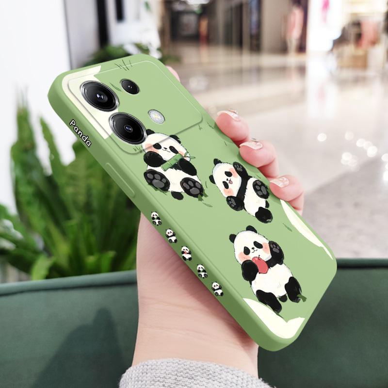 Grass Panda Phone Case For Xiaomi Poco X6 F6 M6 M5 M5S F5 X5 F4 X4 M4 F3 M3 X3 Pro 4G 5G GT Silicone Cover