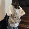 Leopard Print Corduroy One-Shoulder Tote Bag - Versatile, Large Capacity, and Fashionable