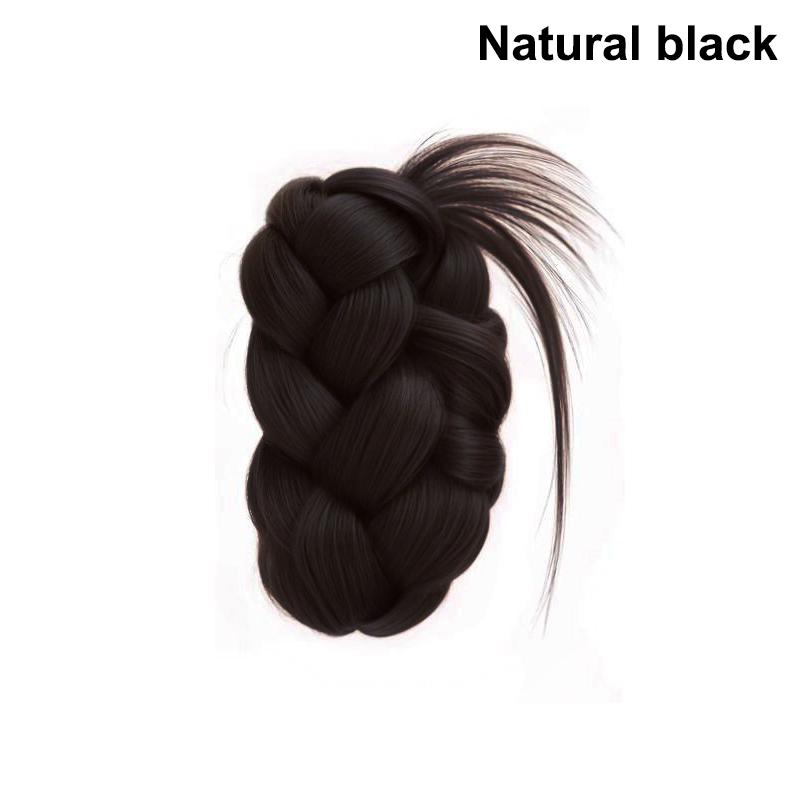 

Synthetic Hair Bun Wig Braid Claw Clip Heat Resistant Fiber Curly Hair Messy Bun And Girls Daily Party Wedding чорний