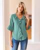 2026 Fashion Style 3/4 Sleeve Ruffle Lantern Collar Casual Top