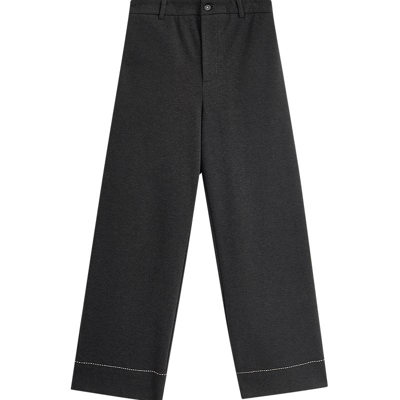 INMAN Women's Casual Elastic Waist Straight-Leg Trousers