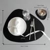 2pcs/set Leather Tableware Mat Dinner Pad Waterproof Table Mat Insulation Coaster Placemats for Restaurant Kitchen Home