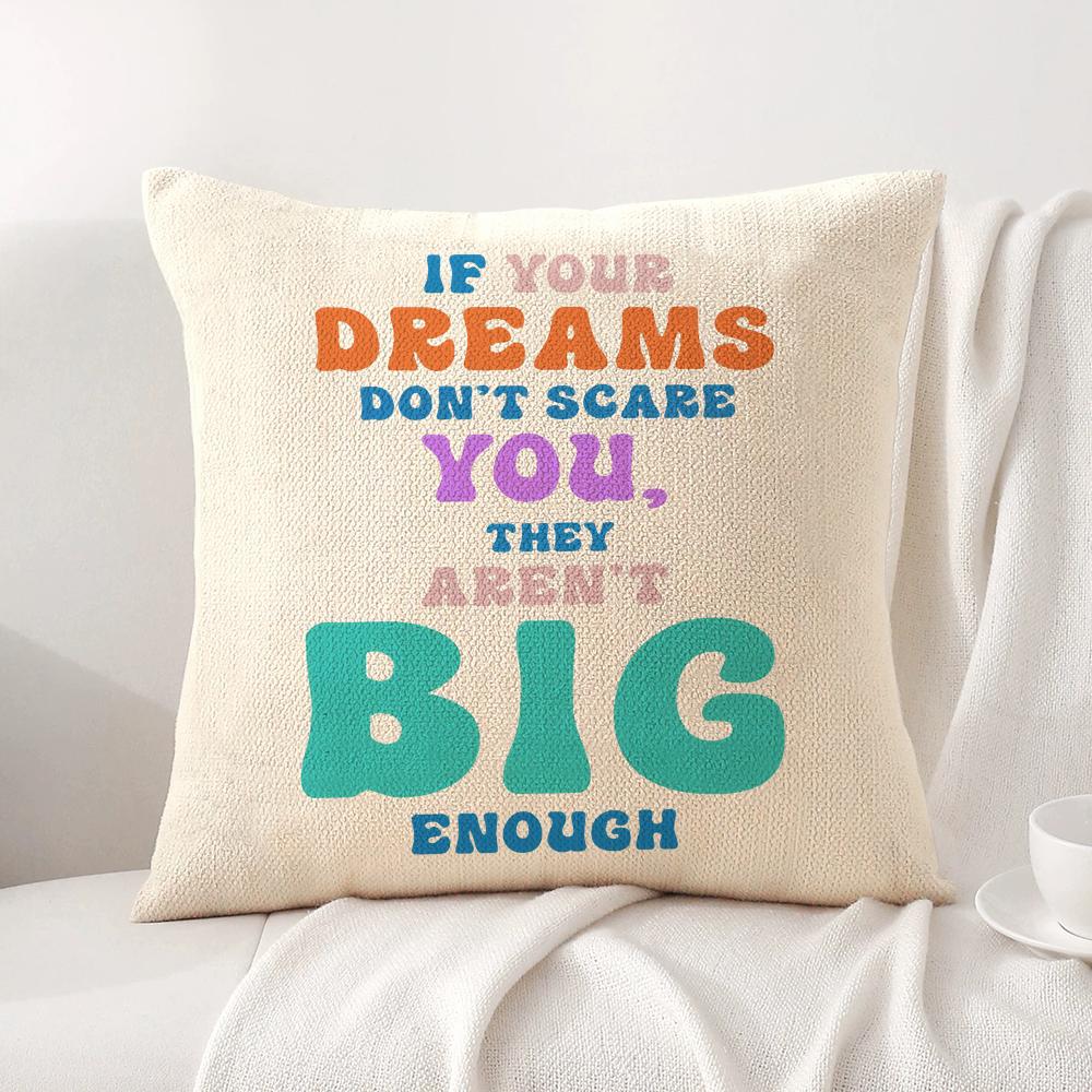 English Education Cushion Cover Natural Linen Organic Fabric DoubleSided Printing Sofa Home Decor Breathable Bed Pillow