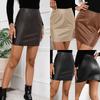 Temperament Commuter Hip-wrapped Slim Leather Skirt PU Locomotive Leather Skirt, Female