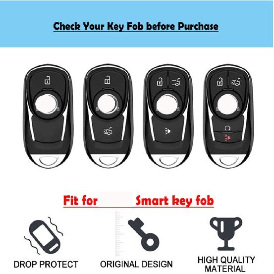 

Key Fob Cover,Compatiable with Buick Enclave Lacrosse Verano Encore Regal Envision Cascada GL8 Smart Keyless Entry Key Fob Soft TPU Case Protector розовый