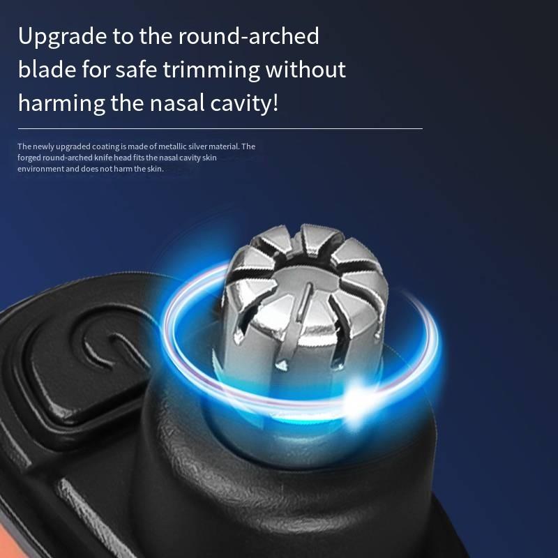 Rechargeable Nose & Ear Hair Trimmer for Men - Waterproof Precision Blades, Portable Grooming Tool with LED, Painless Trimming
