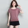 Plus Size Loose Summer Bat Sleeve Bright Silk Jersey Short Sleeve T-shirt for Women 40kg-100kg