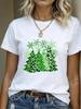 (Asian Size) plaid truck Merry Christmas Women's Top Short Sleeve T-shirts O-neck T Shirt Print  Fashion Casual New Year Clothing Graphic Tee