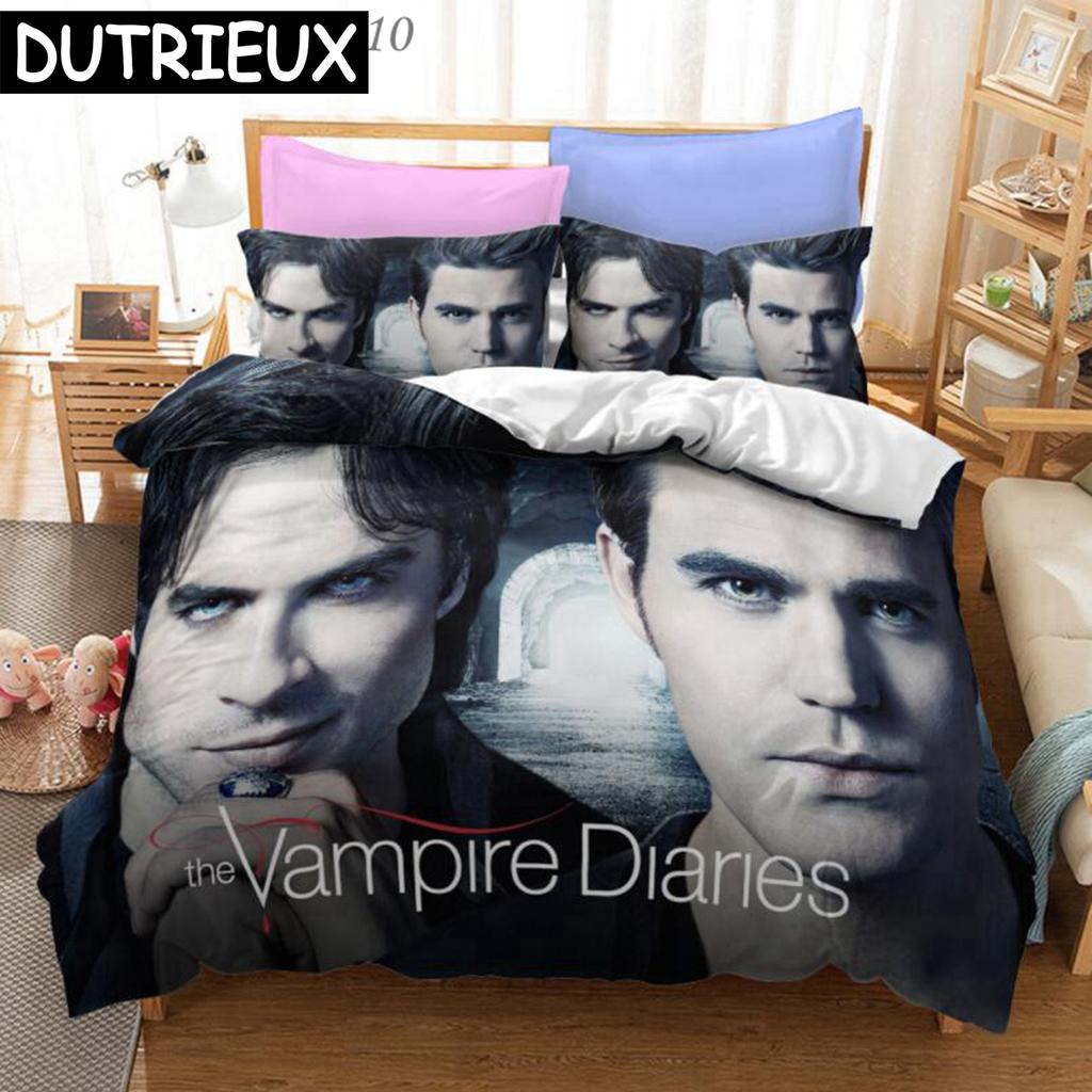 The Vampire Diaries Print Bettwäsche-Set 3D Charakter Bettbezug-Set Mit Kissenbezug Einzelbett Doppelbett Queen King Bettwäsche 02