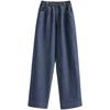 Damen Frühling/Herbst High-Waist Straight-Leg Jeans mit elastischem Bund Übergröße Weitbeinige Hose