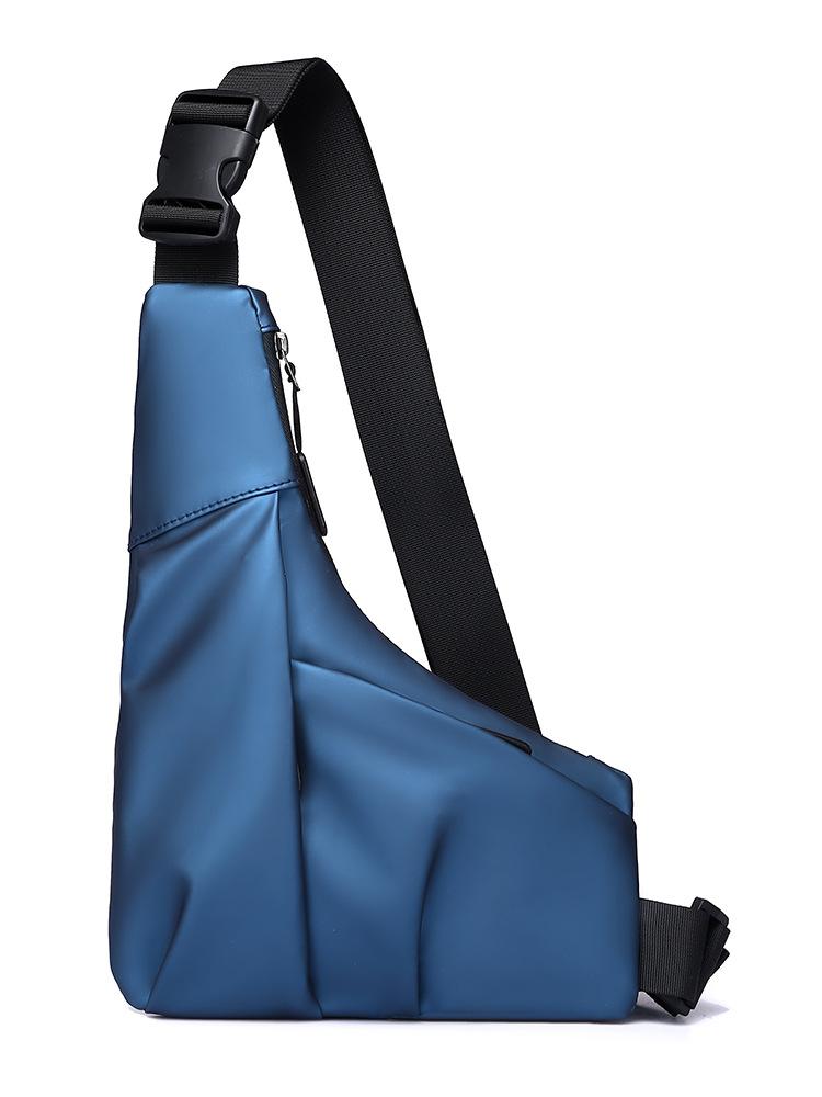 

New triangle bag casual men s leather film large capacity messenger bag fashionable outdoor water-proof shoulder bag синий