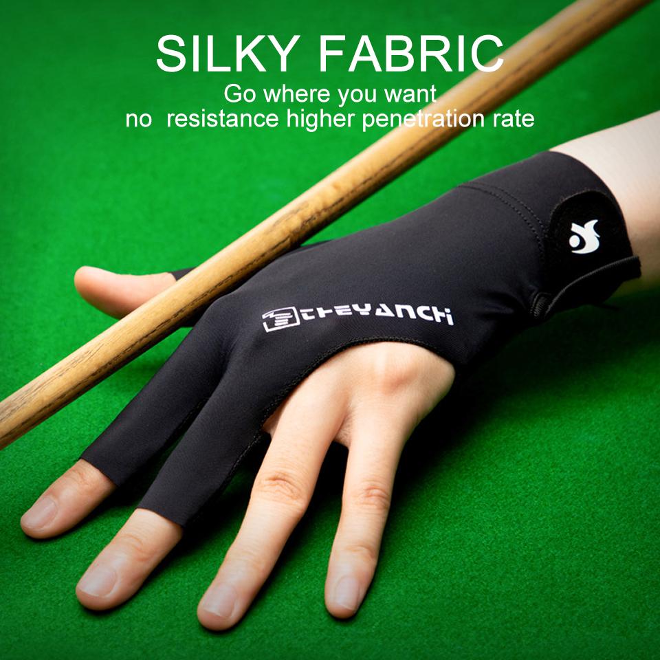 1Pcs Billiard Gloves Three Fingers Thin Breathable Mesh Surface Open-fingered Billiard Silicone Non-slip Gloves Men Women