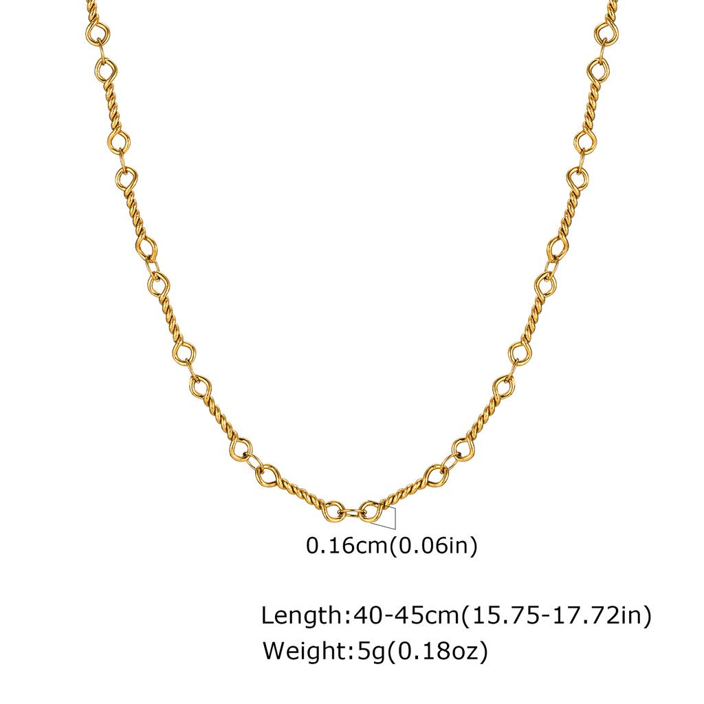 Edelstahl Gliederkette Halskette für Damen, Einfache 18 Karat Vergoldete Dünne Halskette, Minimalistischer Wasserdichter Schmuck