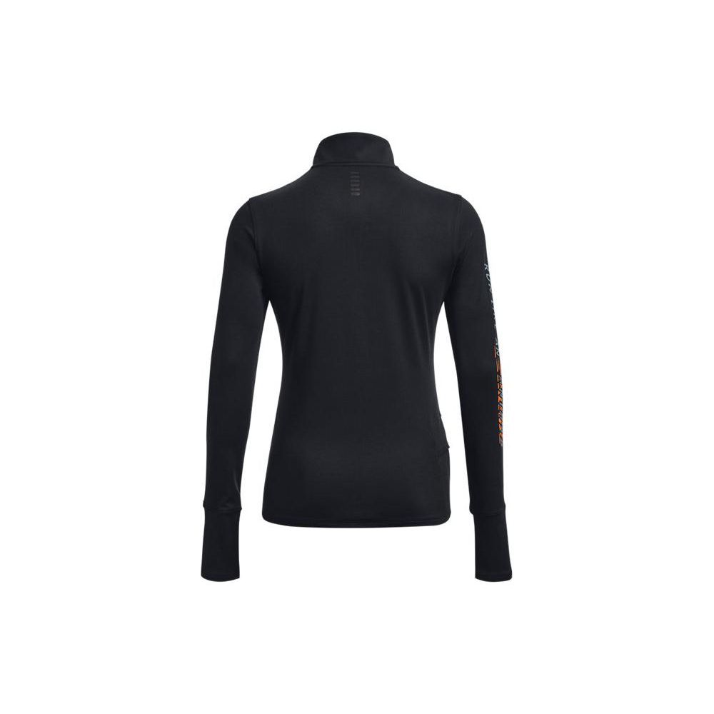 Under Armour Run LAA Letter Pattern Print 1/2 Zip Running Long Sleeve T-Shirt Women Tops Black 1379341-001