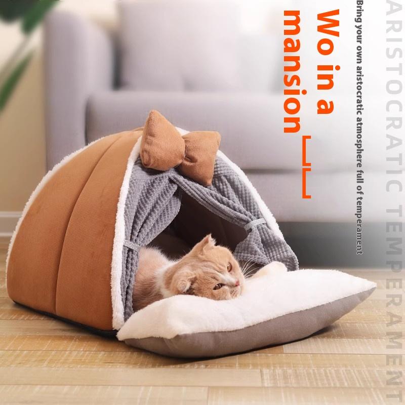 Haustierbedarf Katzenbett Vier Jahreszeiten Universal Geschlossenes Katzenbett Zelt Warme Vorräte