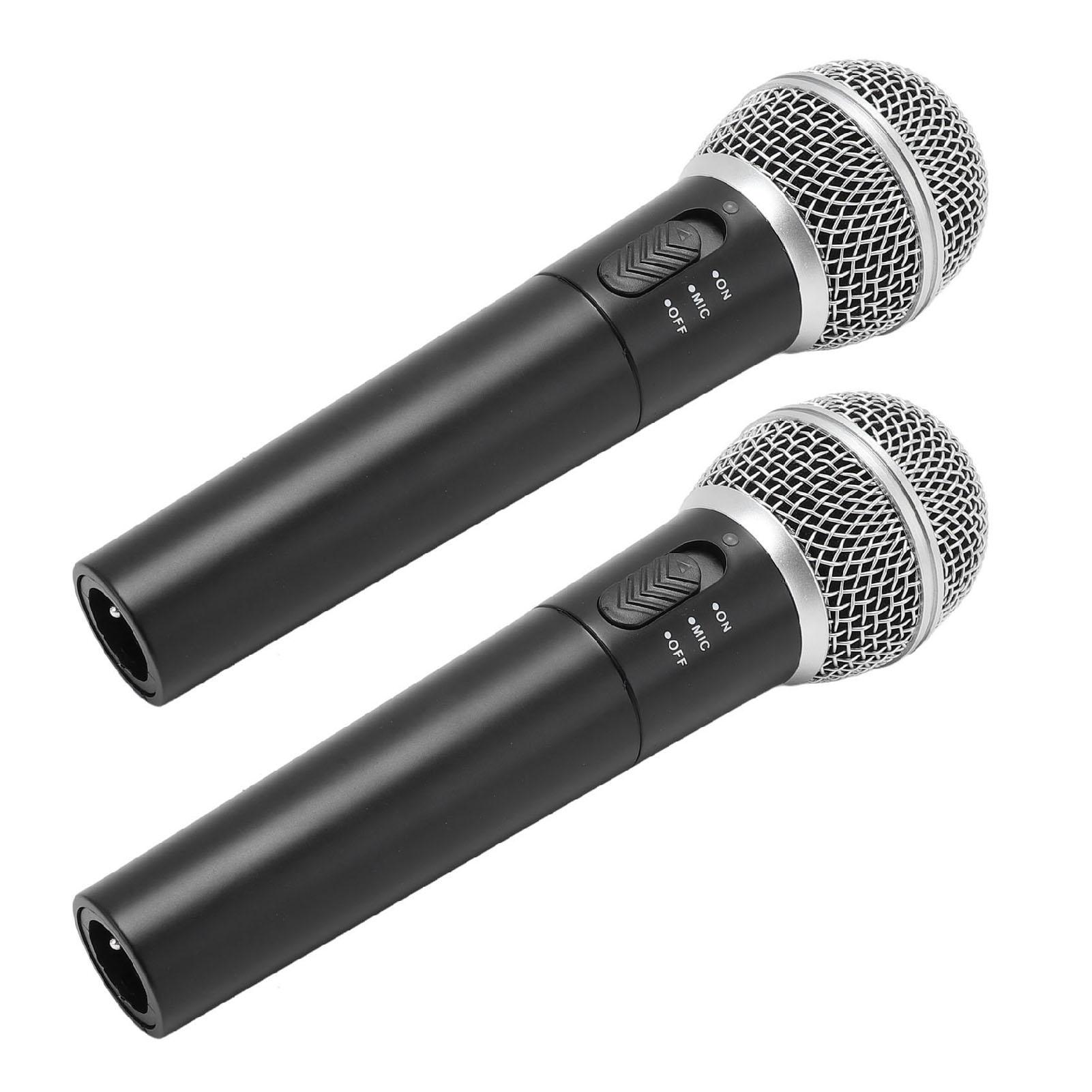 

2PCS Wireless Microphone Set ABS Dual Handheld Dynamic Mic System with Receiver for Singing Karaoke