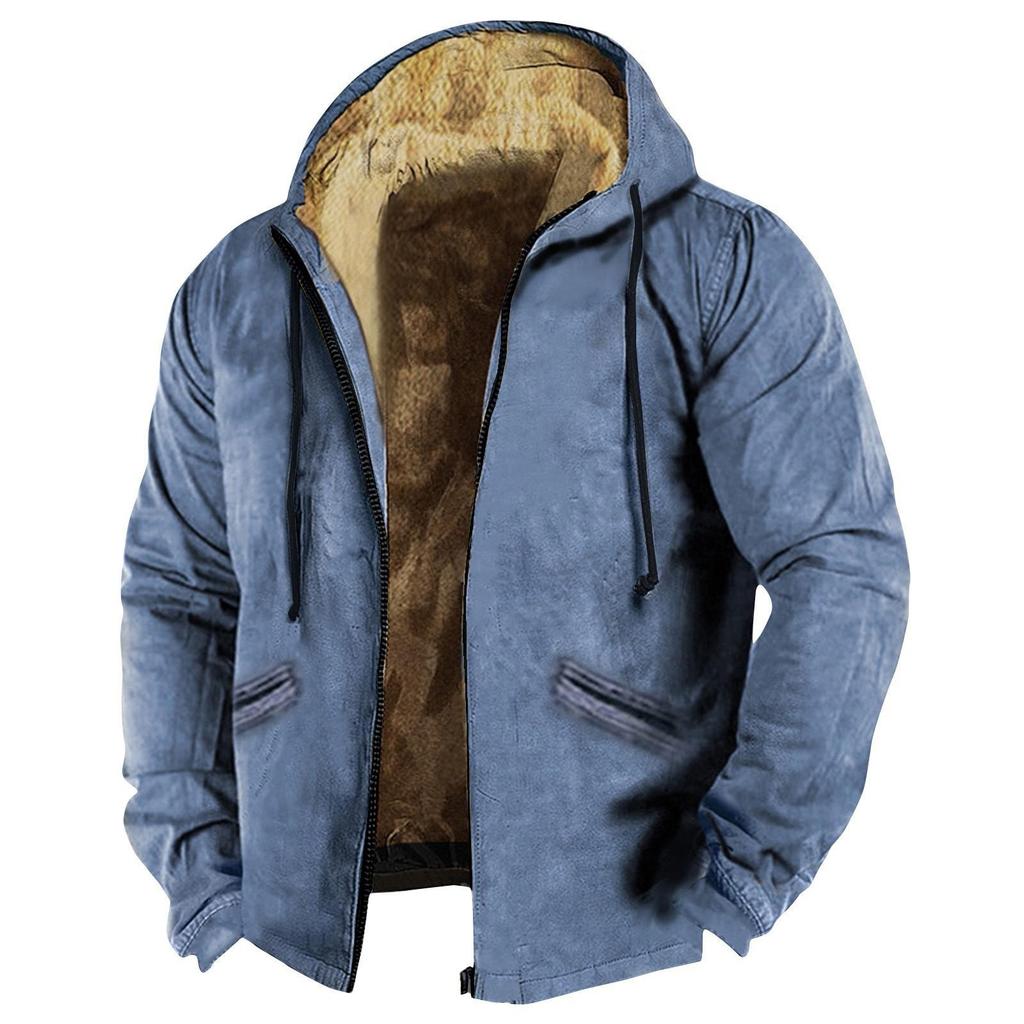 Veste de couleur unie pour hommes Veste à capuche zippée tendance printemps et décontractée pour hommes