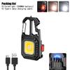 Mini LED Portable Keychain Flashlight Outdoor COB Work Light Emergency Lighting With Window Hammer Bottle Opener Lamp Camping