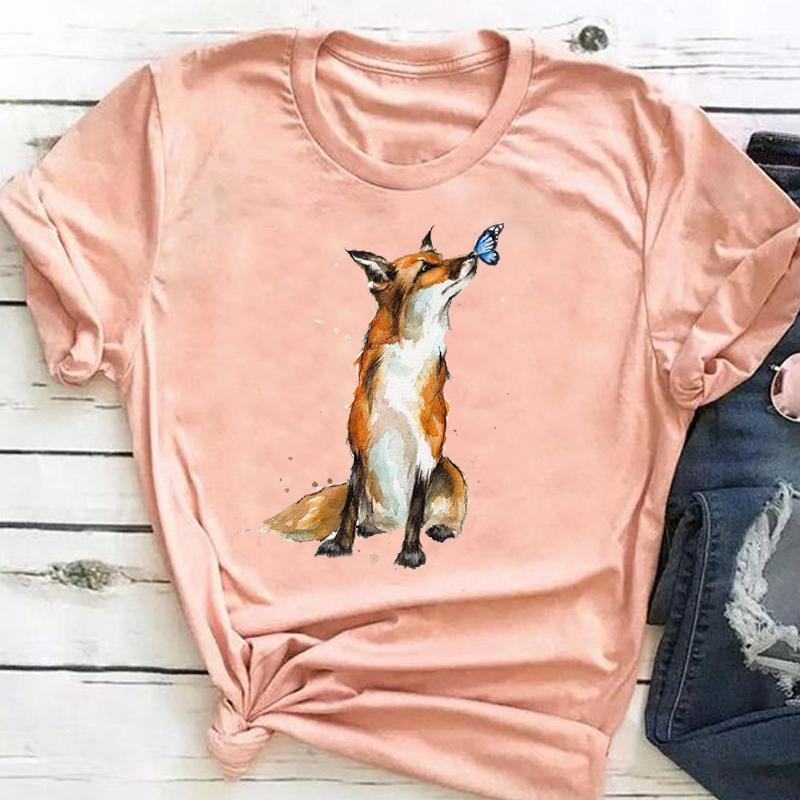 Grafisch T-shirt Korte mouw Zomer Top Wild dier Zoet Trend Schattig Jaren 90 Print Dames Vrouwelijke T-kleding Casual damesmode T-shirt