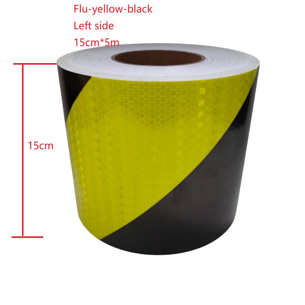 5cm/10cm/15cm/20cm*5M Fluorescent-Yellow-Black Twill Reflective Tapes Waterproof Adhesive Warning Stickers For Car Truck Trailer