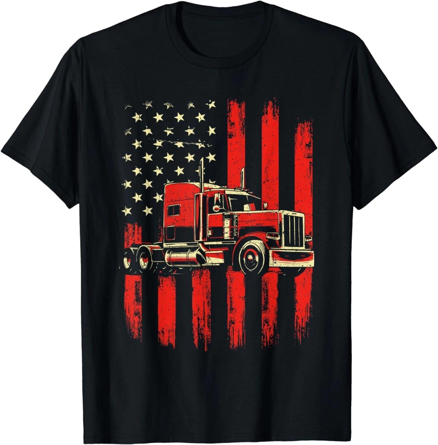 Funny American Trucker - Semi Truck Driver Trucking Gift Unisex T-Shirt S