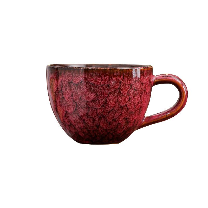 Kiln Change Retro Ceramic Coffee Cup American Latte Latte Flower Cup Breakfast Milk Cup Creative Mug