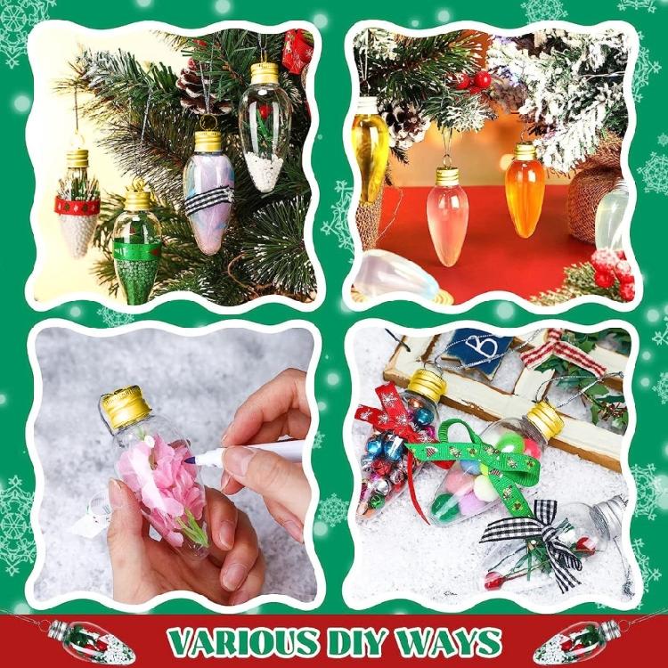 20 Stück Mehrzweck Klare Kugeln Leicht zu Befüllen Weihnachtsdekoration für Individuelle Baumdekoration und Partydekorationen