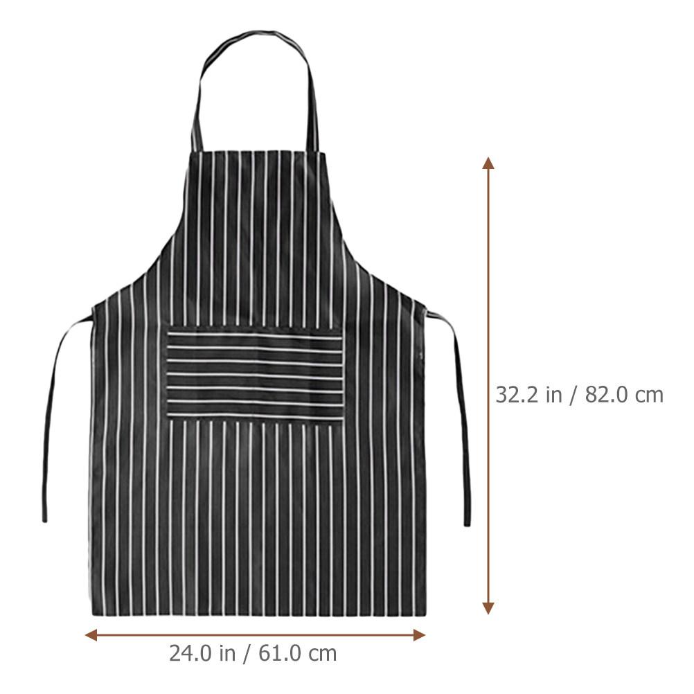 

2Pcs Striped Cooking Aprons Oil Proof Kitchen Apron with Pockets Cotton Apron for Men Women Chef Kitchen Supplies чорний