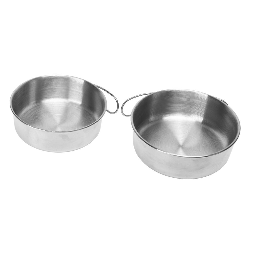 Outdoor Stainless Steel Bowl Portable Mini Camping Bowl with Foldable Handle for Camping Cookware Mess Kit