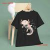 Axolotl Watercolor T Shirt Vintage Washed Soft Designer Clothes Casual Fashion Comfortable Graphic Breathable Homme Versatile
