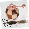 Practical-Hand Crank Wooden Pepper Grinder. Manual Salt And Pepper Grinder, Modern Wooden Spice Shaker For Home Cooking