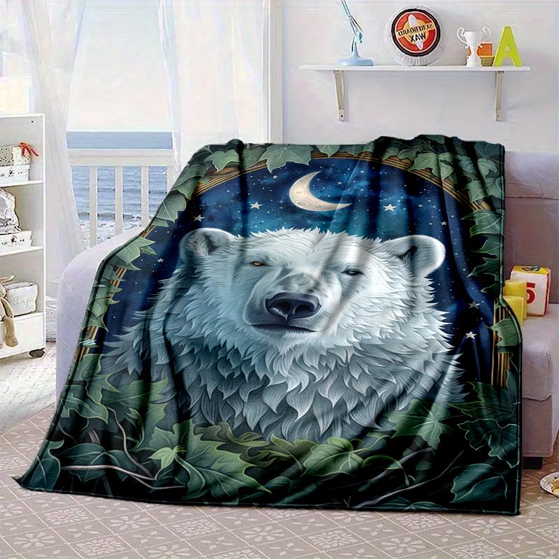 Autumnal Bear Family Scene Blanket Flannel Blanket Throw Blanket Sofa Cover Blanket Soft Premium Blanket Picnic Blanket Tv Blanket Gifts
