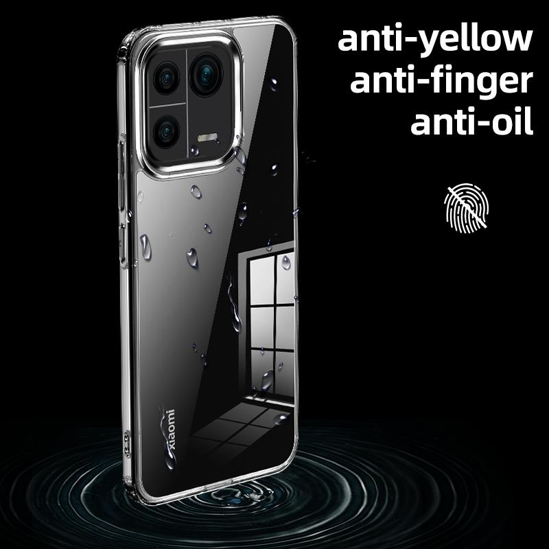 

For Xiaomi 13 Clear Hard PC Non-Slip Soft TPU Frame Cover PC Corner Airbags Shock Absorption Phone Case Transparent
