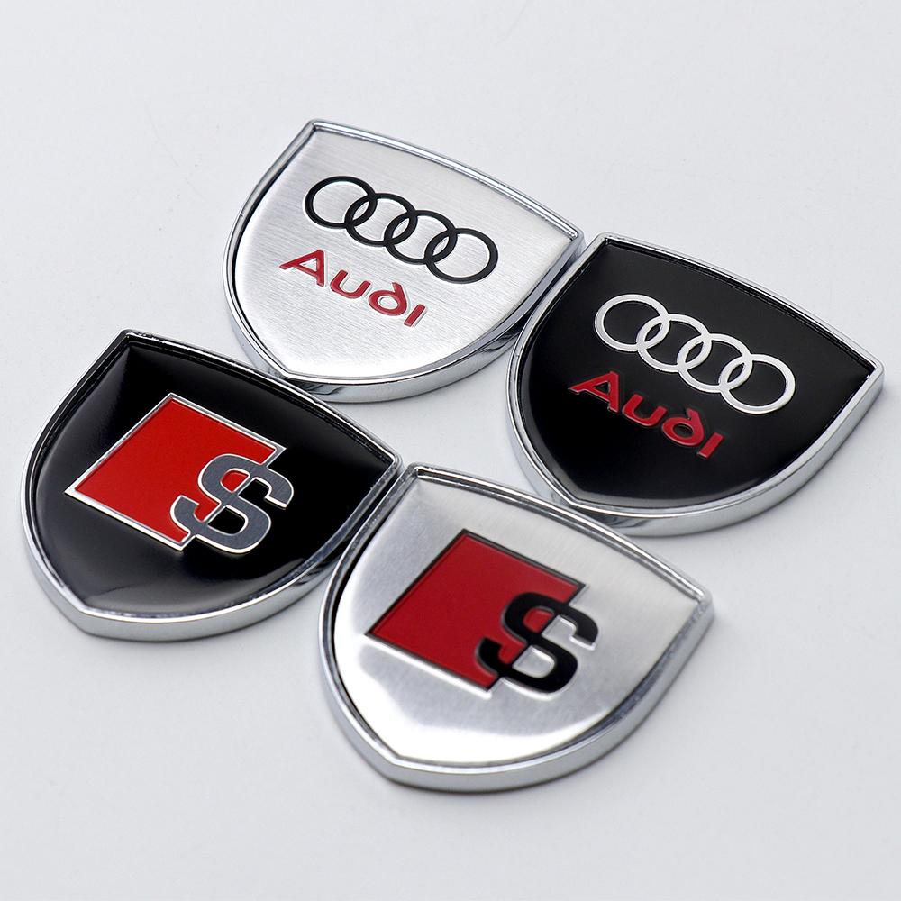 3D Metal Car Badge Side Body Rear Trunk Window Sticker Decoration For s1 A3 8P A4 B6 B7 A5 A6 C5 C6 C7 A7 A8 Q3 Q5 Q7 TT 8V R8