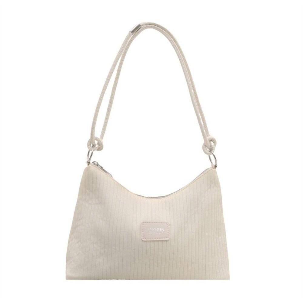 

Lightweight Durable Pleated Handbag Textured Casual Tote Bags Gift Shoulder Underarm Bag Shopping белый