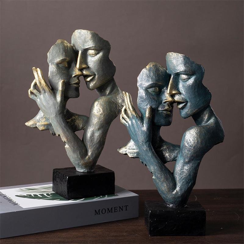 Escultura de Máscara Humana Abstrata de Luxo Nórdico Figura de Resina Minimalista Decoração de Mesa para Sala de Estar Bar Armário Presente